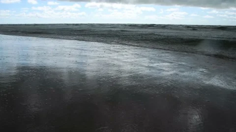 Rain splashing on Baltic sea. Stock-Footage 135749074