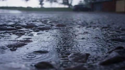 Rain Splashing On Wet Ground Stock Footage 134588611