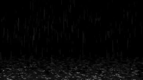 Rain Splashing on Wet Ground Overlay Puddle Ripple Effect Black Background Stock Footage 340298254