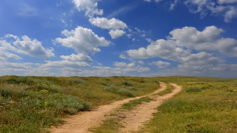 Rain in a steppe time lapse scene Stock Footage 296322400