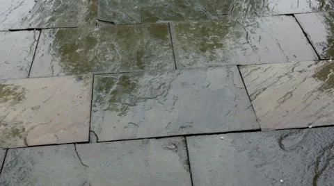 Rain On a Stone Path Stock Footage 51674273