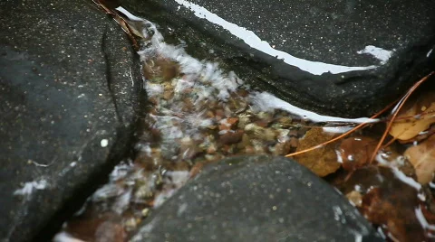 Rain on stones Stock Footage 587333