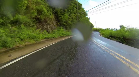 The rain stops and the sun comes out while driving Stock Footage 41535938