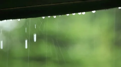 Rain storm on an awning Stock Footage 11424109