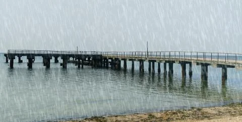 Rain storm backgrounds in cloudy weather Stock Illustration