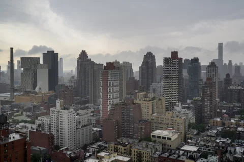 Rain Storm Cityscape Timelapse Stock Footage 244670727