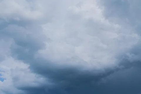 Rain storm clouds before the storm in the middle of summer Stock Photos