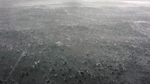 Rain storm drop on sea surface Stock Footage 45855715