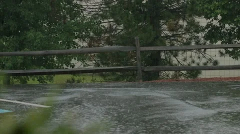 Rain Storm Floods the Streets Stock Footage 40845885