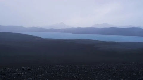 Rain Storm Moves Quickly Across Valley In Remote Wilderness Of Iceland Video stock 82563080