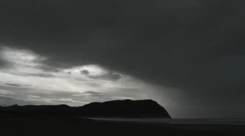 Rain Storm At The Oregon Coast Stock Footage 59096523