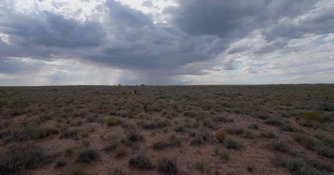 Rain Storm Over the New Mexico Desert Plains Real Time Video stock 79775487