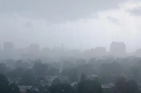 Rain storm over Toronto Stock Photos
