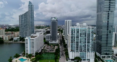 Rain storms moving towards Edgewater Stock Footage 156971587