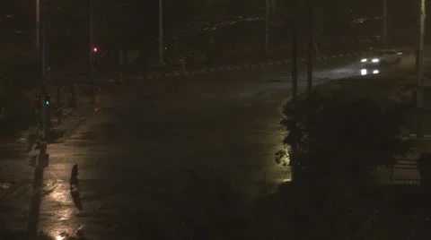 Rain, Storm,Wind and heavy rain at night. 스톡 동영상 24165625