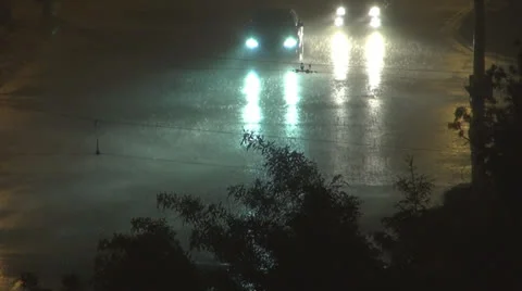 Rain, Storm,Wind and heavy rain at night. 스톡 동영상 24166457