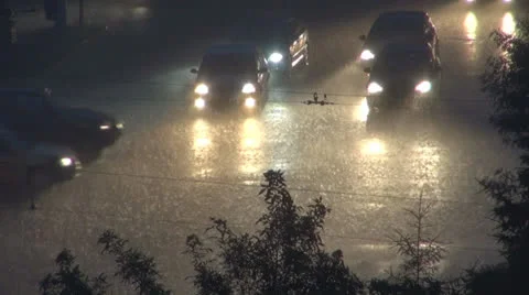 Rain, Storm,Wind and heavy rain at night. Vídeos de archivo 24802278