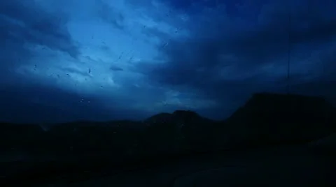 Rain streak on windshield Stock Footage 20494388
