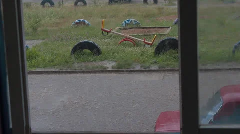 Rain on a street Stock Footage 25377452