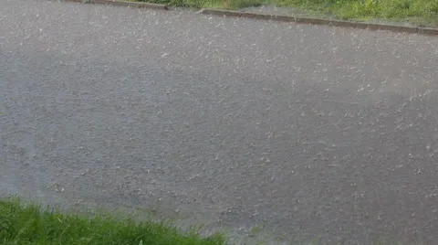 Rain on a street Stock Footage 25388470