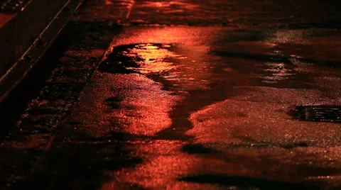 Rain in the street. Stockbeeldmateriaal 36637779