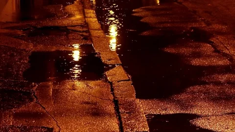 Rain in the street Stock Footage 82853394