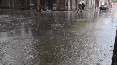 Rain on the street Stock Footage 108472238