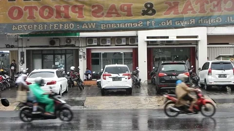 Rain in the Street Stock Footage 223082846