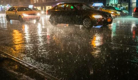 Rain in the street Stock Photos