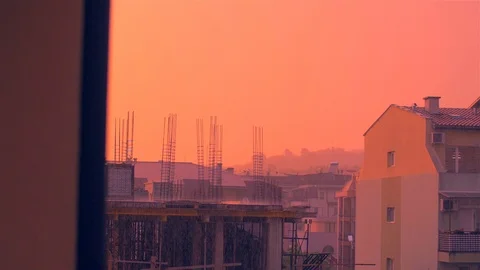 Rain at sunset. Attractive climate Stock Footage 109553510