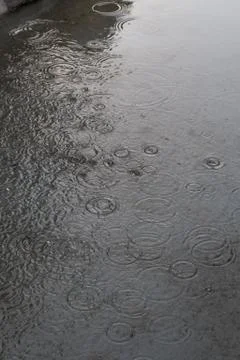 Rain on the surface of water Stock Photos