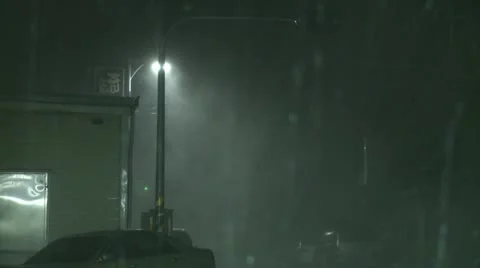 Rain Swirls At Night As Hurricane Approaches Stock Footage