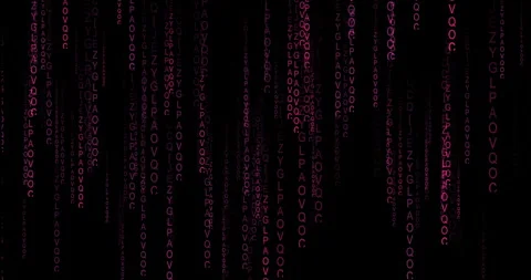 Rain of symbols on black background. Raining code effect animation. Background Stock Footage 259246009