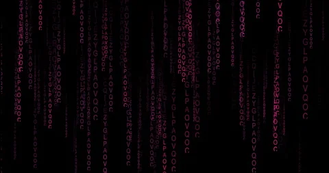 Rain of symbols on black background. Raining code effect animation. Background Stock Footage 273635353