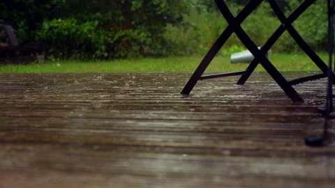 Rain on terras. Stock Footage 285160425
