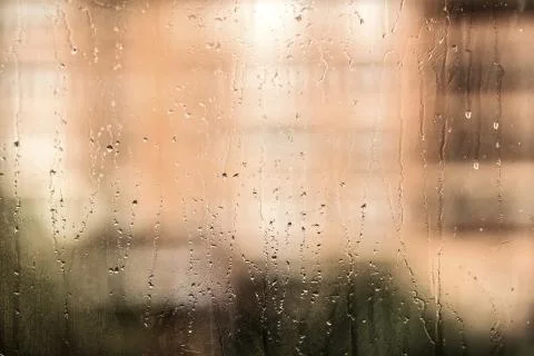 Rain texture background with water drops Stock Photos