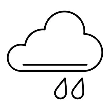 Rain thin line icon. Cloud with drops vector illustration isolated on white Stock Illustration