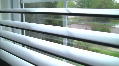 Rain through the blinds Stock-Footage 11014133