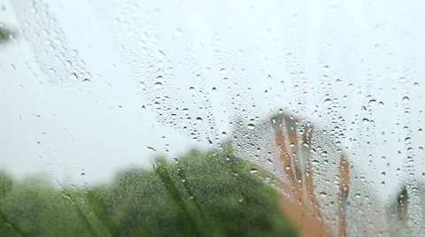 Rain through the car window Stock-Footage 66343333