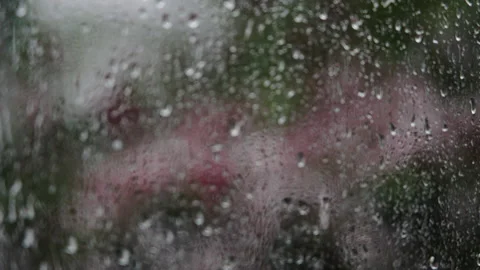 Rain Through The Window Stock Footage 203061508