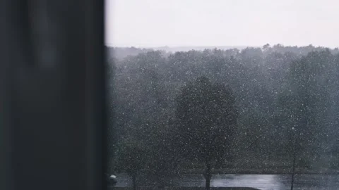 Rain through Window Stock Footage 284967840