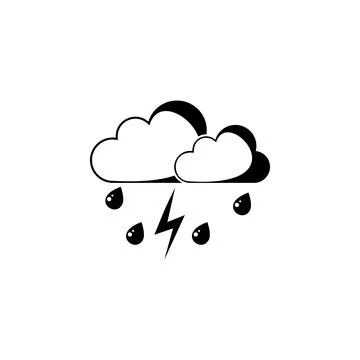 Rain with thunder icon. Element of weather elements illustration. Premium Stock Illustration