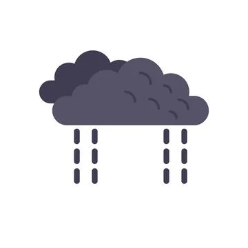 Rain thunderstorm icon flat vector. Cloud forecast Stock Illustration