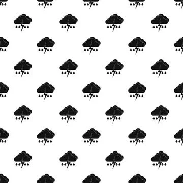 Rain with thunderstorm pattern, simple style Stock Illustration