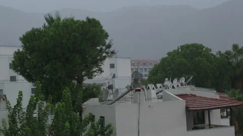 Rain in a tourist town Stock Footage 226937606