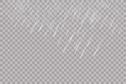 Rain transparent template background. Falling water drops texture. Nature Stock Illustration