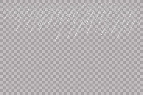 Rain transparent template background. Falling water drops texture. Nature Stock Illustration