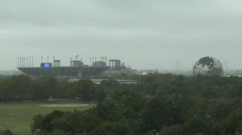 Rain at US Open, USTA, Queens, New York City, NYC Sept 11, 2009 動画素材 512675