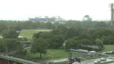 Rain at US Open, USTA, Queens, New York City, NYC Sept 11, 2009 動画素材 512736