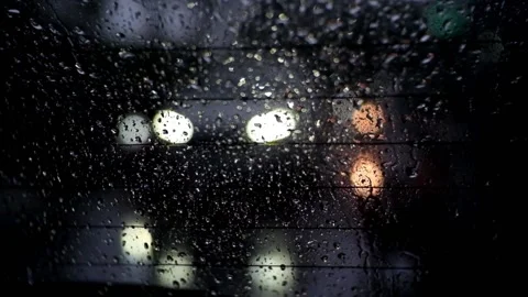 Rain View From Car Stock Footage